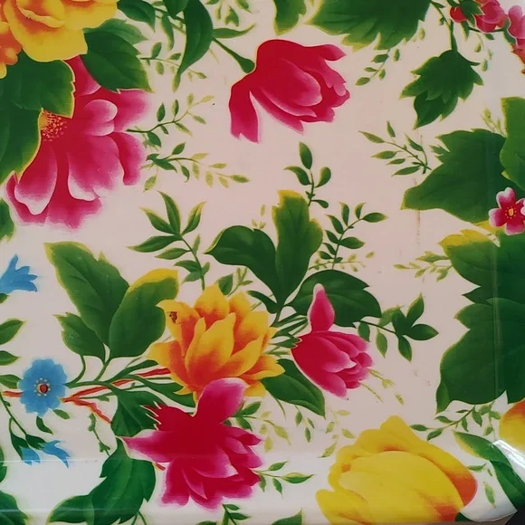 Vtg 2 Floral trays, plastic - Picture 6 of 7